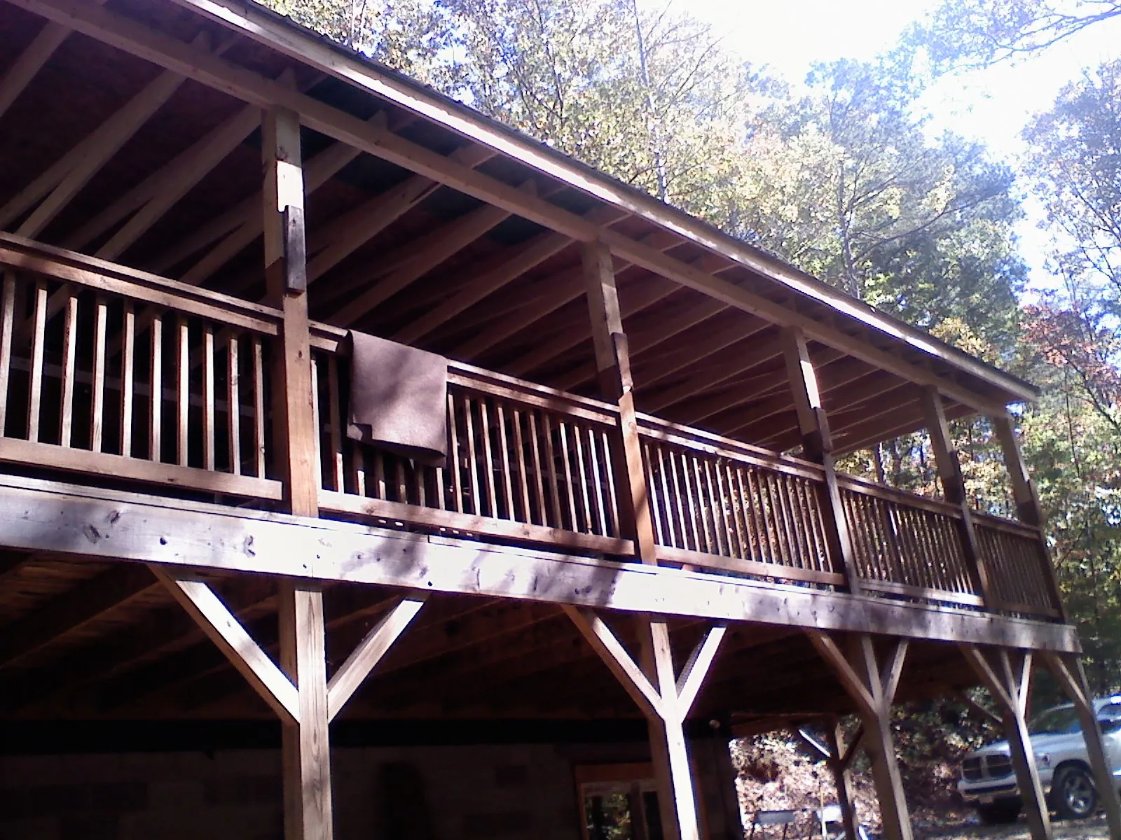 Timber framing under a new elevated porch and deck — Roof Leak Repair in Rayne by Roofing Brothers